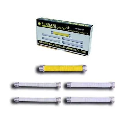 Kit raccordi flessibili inox 3/4” per caldaia