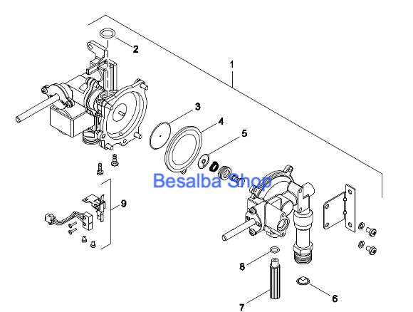 87387047450 Gruppo gas Gruppo acqua Junkers Bosch Junkers Bosch codice 87387047450