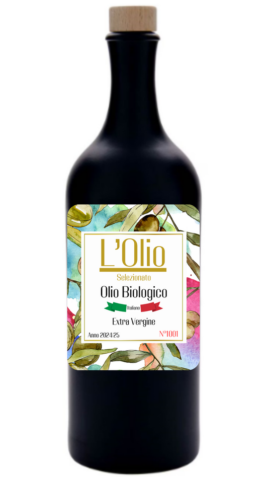 Bottiglia numerata di olio extravergine superiore biologico non filtrato Non Solo Olio