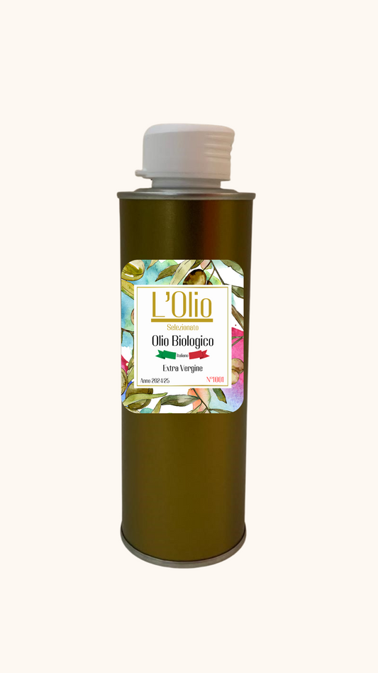Lattina 250 mL di olio extravergine di oliva biologico non filtrato Non Solo Olio