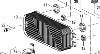 87186429490 Scambiatore calore piastre C-PHE 26 Junkers - Bosch compatibile cerapurcompact condens 2430 2300i 5700i 7000i